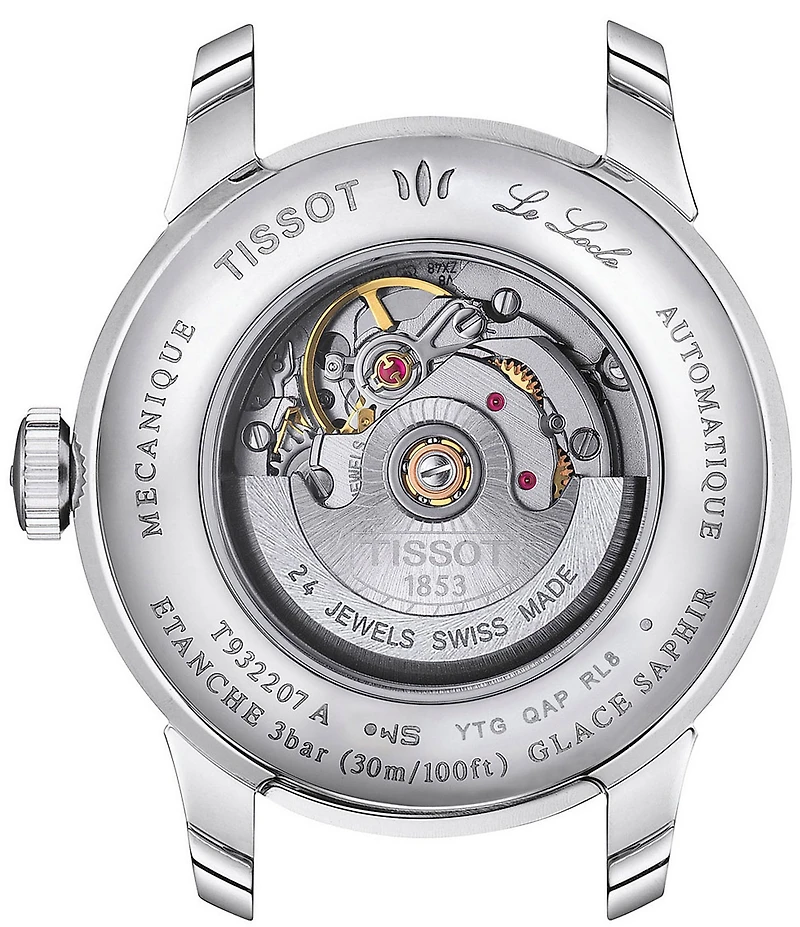 Tissot Women's Le Locle Automatic Blue Leather Strap Watch