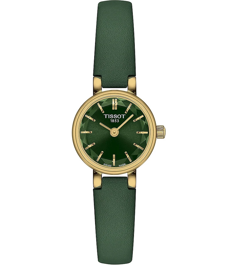 Tissot Women's Lovely Quartz Analog Green Leather Strap Watch