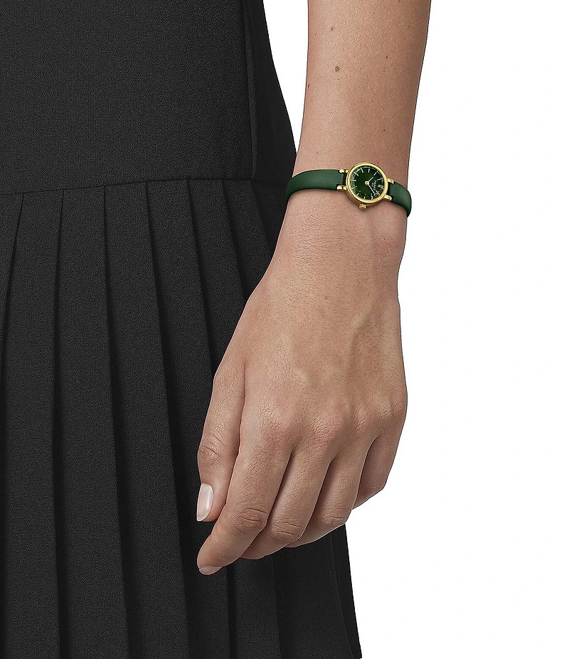 Tissot Women's Lovely Quartz Analog Green Leather Strap Watch