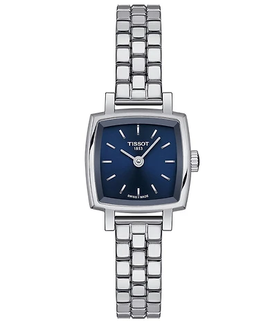 Tissot Women's Lovely Quartz Analog Blue Square Stainless Steel Bracelet Watch
