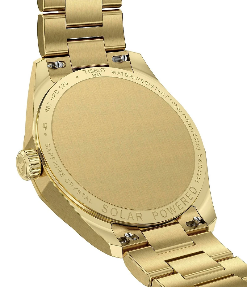 Tissot Women's PRC 100 Solar Quartz Analog Gold Tone Stainless Steel Bracelet Watch