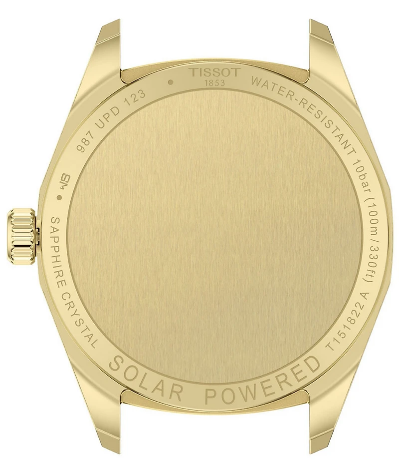 Tissot Women's PRC 100 Solar Quartz Analog Gold Tone Stainless Steel Bracelet Watch