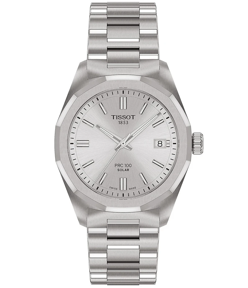 Tissot Women's PRC 100 Solar Quartz Analog Stainless Steel Bracelet Watch
