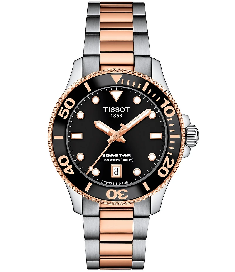 Tissot Women's Seastar 1000 Quartz Analog Two Tone Stainless Steel Bracelet Watch