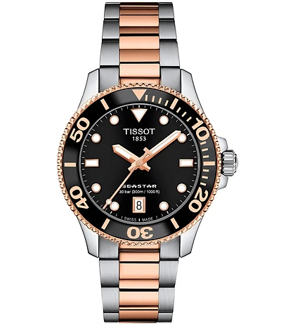 Tissot Women's Seastar 1000 Quartz Analog Two Tone Stainless Steel Bracelet Watch