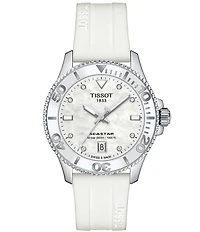 Tissot Women's Seastar 1000 Quartz Analog White Silicone Strap Watch