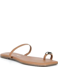 TKEES Colette Leather Metal Toe Loop Flip Flops