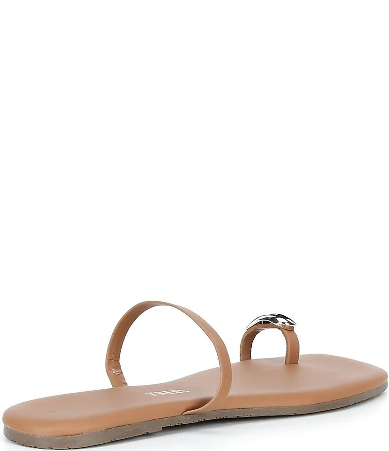 TKEES Colette Leather Metal Toe Loop Flip Flops