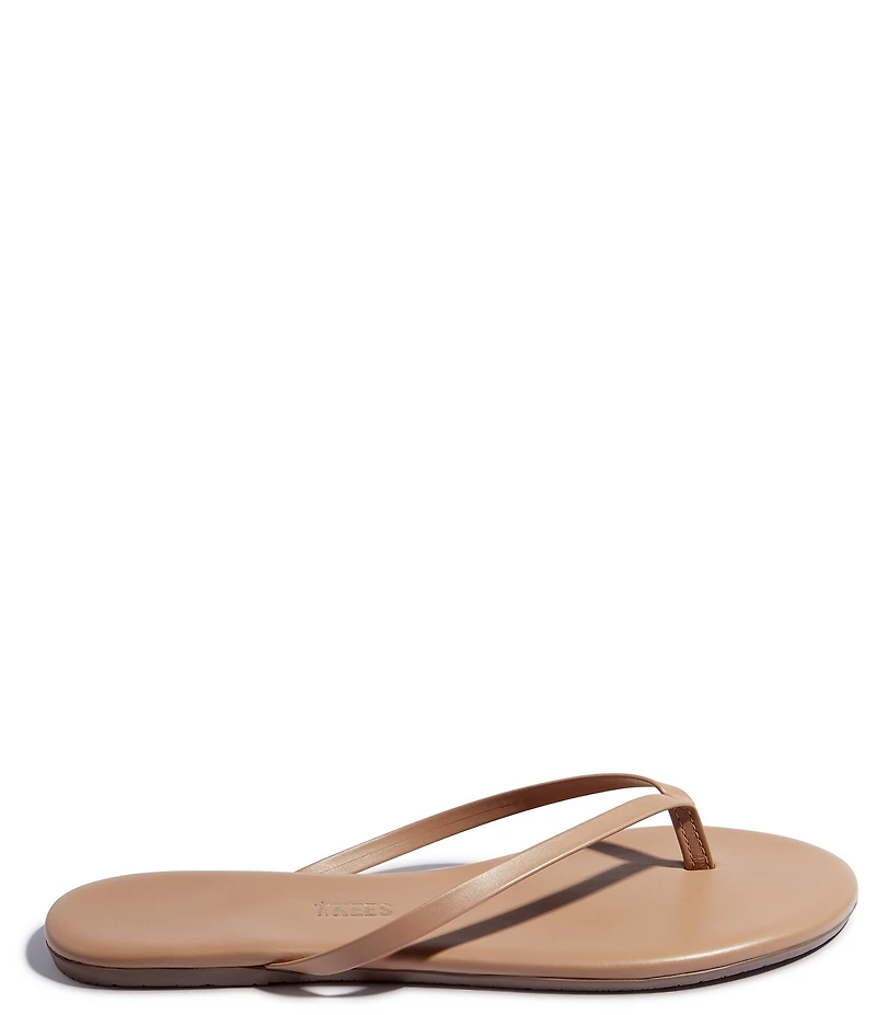 TKEES Lilly Nudes Matte Leather Flip Flops