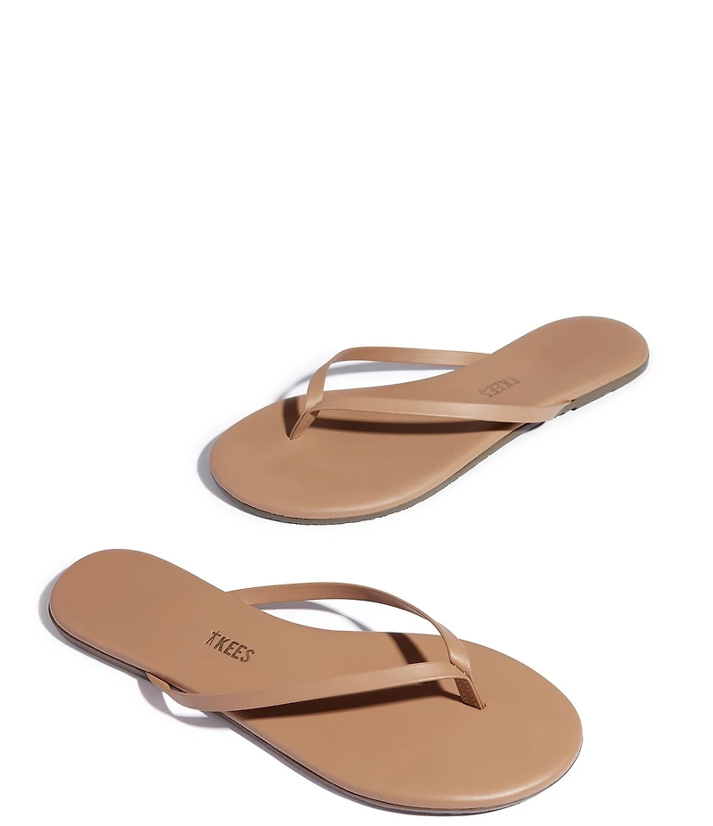 TKEES Lilly Nudes Matte Leather Flip Flops