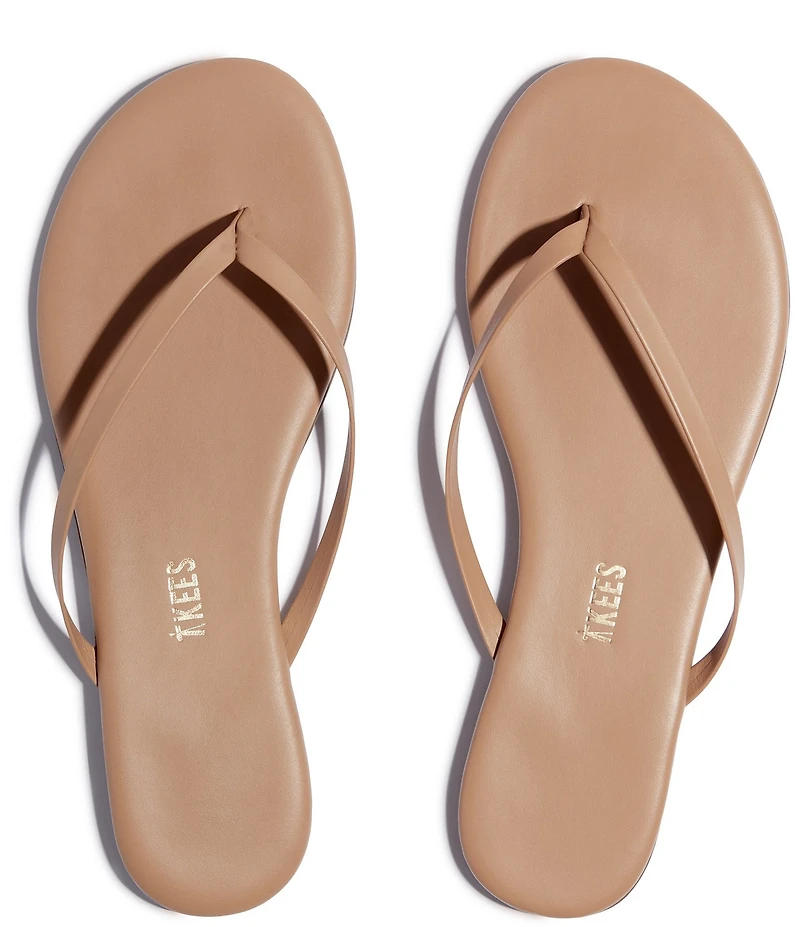 TKEES Lilly Nudes Matte Leather Flip Flops