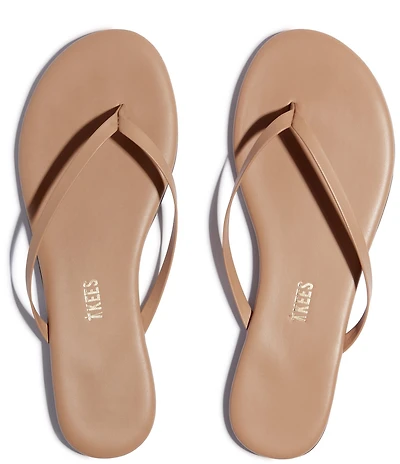 TKEES Lilly Nudes Matte Leather Flip Flops