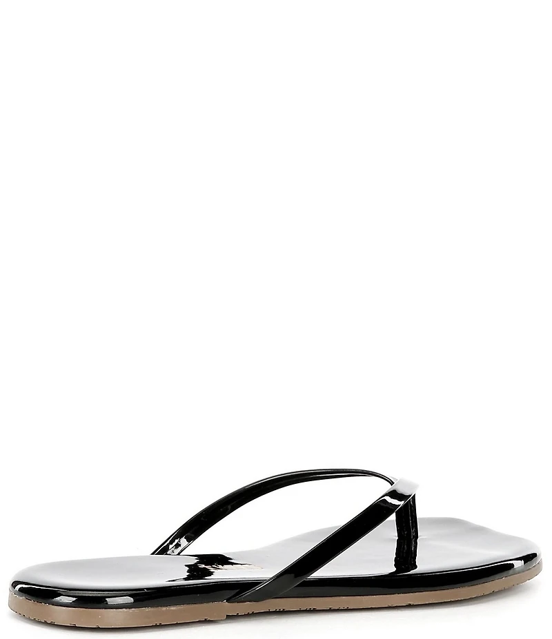 TKEES Square Toe Lily Glosses Patent Leather Flip-Flops