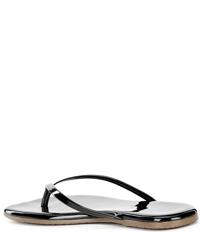 TKEES Square Toe Lily Glosses Patent Leather Flip-Flops