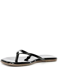 TKEES Square Toe Lily Glosses Patent Leather Flip-Flops