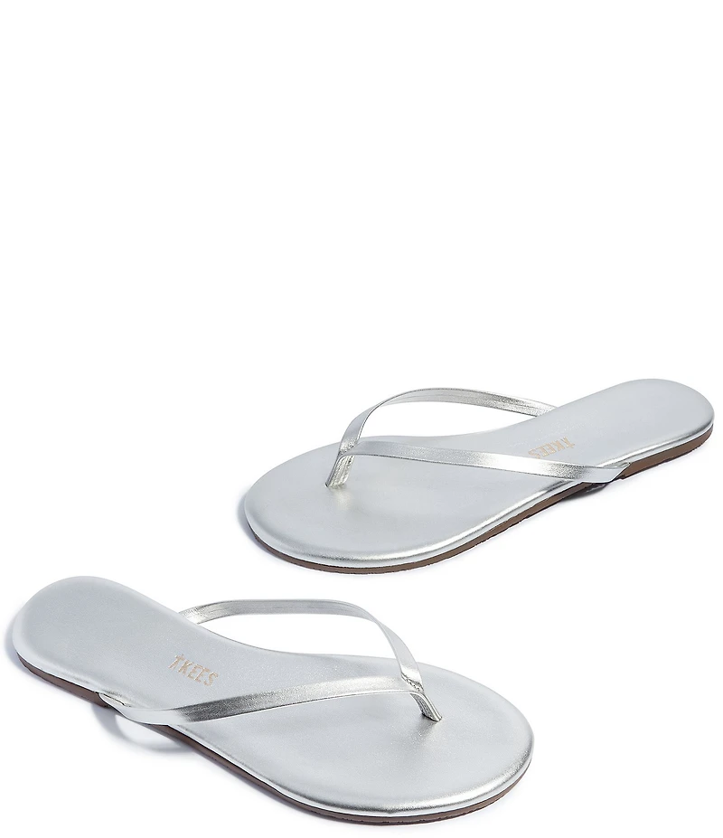 TKEES Lilly Metallics Leather Flip Flops