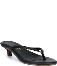 TKEES Julia Suede Leather Kitten Heel Thong Sandals