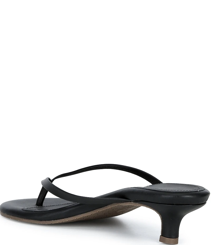 TKEES Julia Suede Leather Kitten Heel Thong Sandals