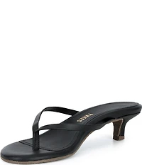 TKEES Julia Suede Leather Kitten Heel Thong Sandals