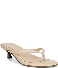 TKEES Julia Suede Leather Kitten Heel Thong Sandals