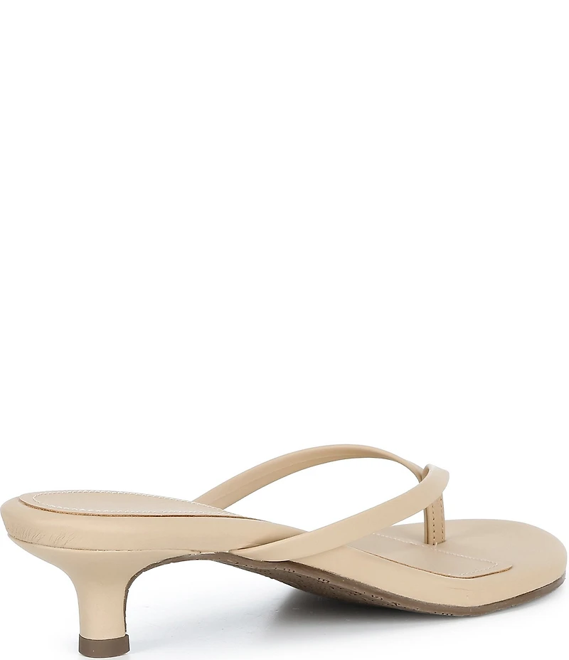TKEES Julia Suede Leather Kitten Heel Thong Sandals
