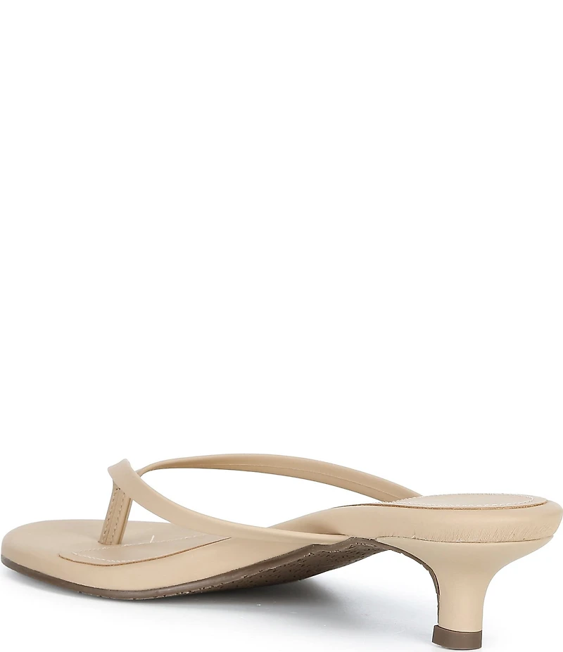TKEES Julia Suede Leather Kitten Heel Thong Sandals