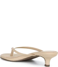 TKEES Julia Suede Leather Kitten Heel Thong Sandals