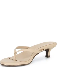 TKEES Julia Suede Leather Kitten Heel Thong Sandals