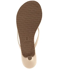 TKEES Julia Suede Leather Kitten Heel Thong Sandals