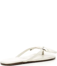 TKEES Lily Oversized Bow Detail Leather Thong Flip-Flops