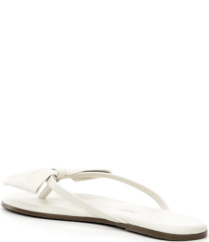 TKEES Lily Oversized Bow Detail Leather Thong Flip-Flops