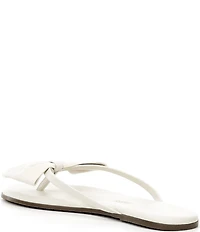 TKEES Lily Oversized Bow Detail Leather Thong Flip-Flops