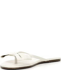 TKEES Lily Oversized Bow Detail Leather Thong Flip-Flops