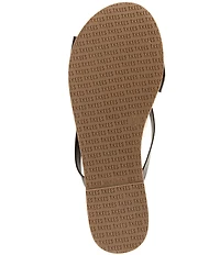 TKEES Lily Oversized Bow Detail Leather Thong Flip-Flops