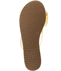 TKEES Lily Oversized Bow Detail Leather Thong Flip-Flops