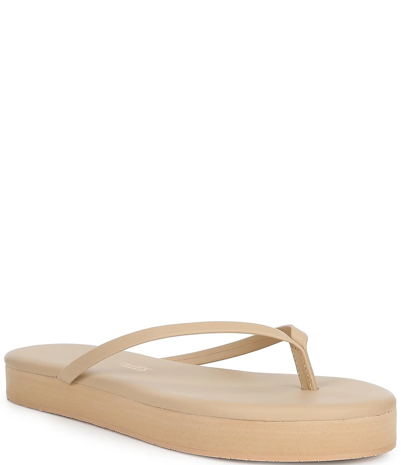 TKEES Lily Leather Platform Flip Flops