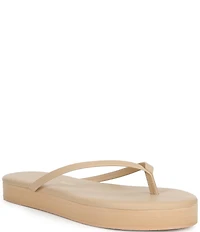 TKEES Lily Leather Platform Flip Flops
