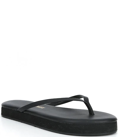 TKEES Lily Leather Platform Flip Flops