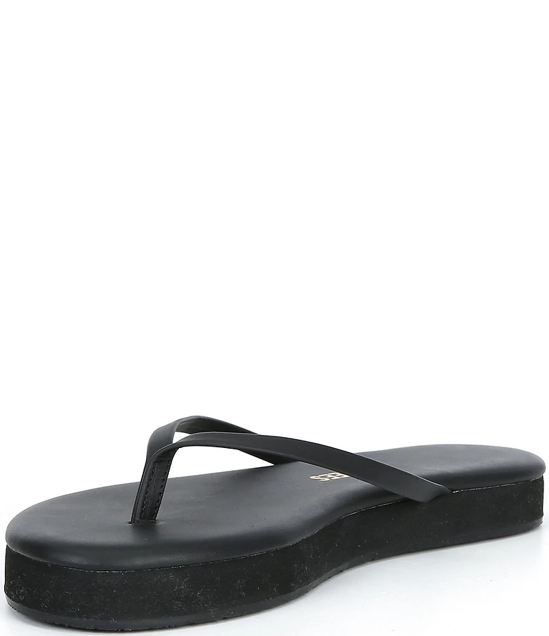 TKEES Lily Leather Platform Flip Flops