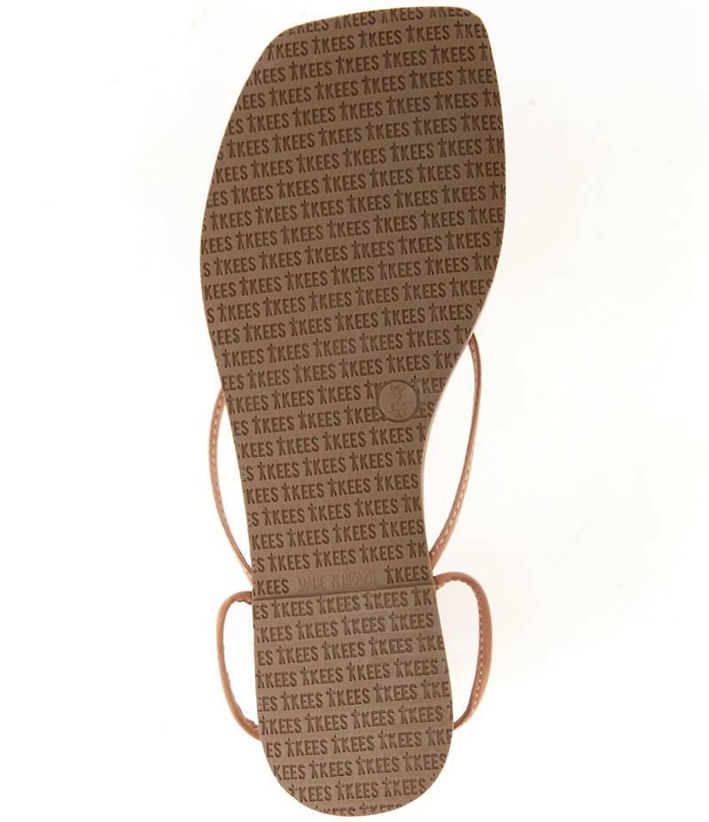 TKEES Lily Square Toe Ankle Strap Thong Sandals