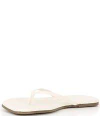 TKEES Square Toe Lily Leather Flip Flops