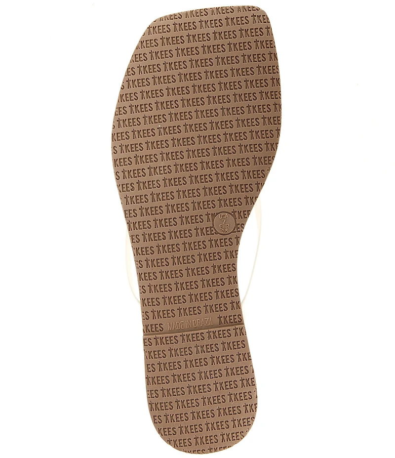 TKEES Square Toe Lily Leather Flip Flops