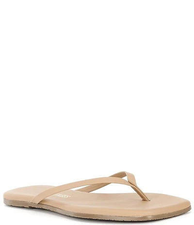 TKEES Square Toe Lily Leather Flip Flops