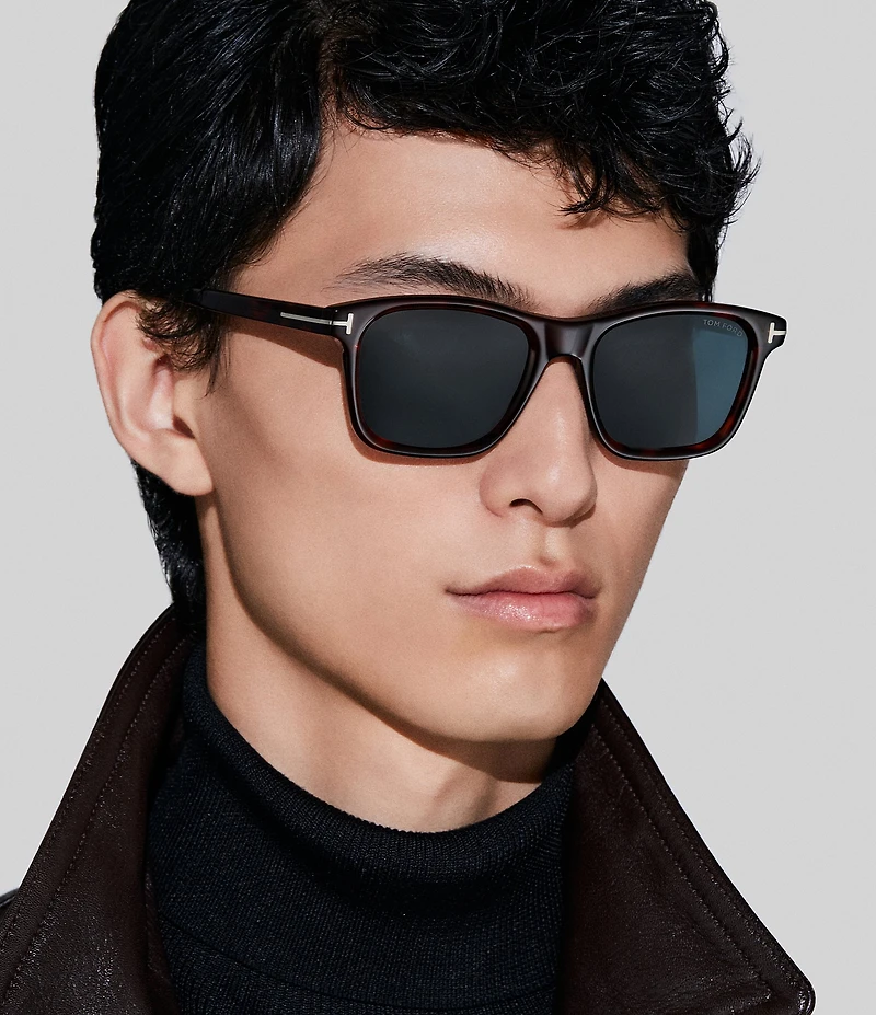 TOM FORD Men's Barron 54mm Tortoise Frame Square Sunglasses