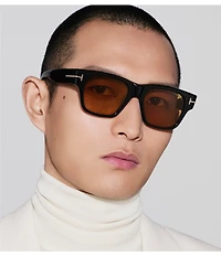 TOM FORD Men's Caine 53mm Square Sunglasses