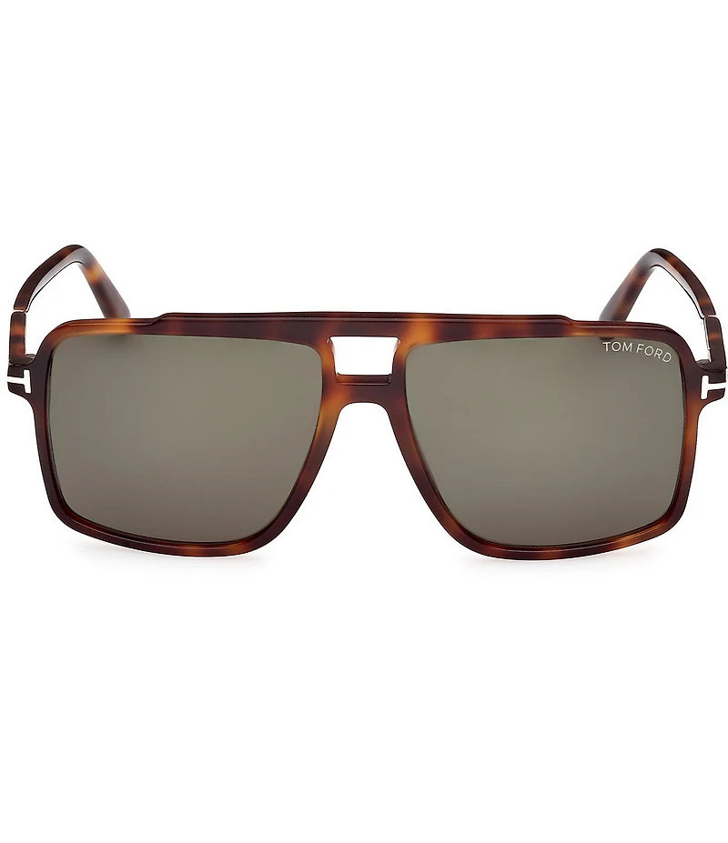 TOM FORD Men's Kemp 59mm Tortoise Framed Navigator Sunglasses