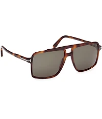 TOM FORD Men's Kemp 59mm Tortoise Framed Navigator Sunglasses