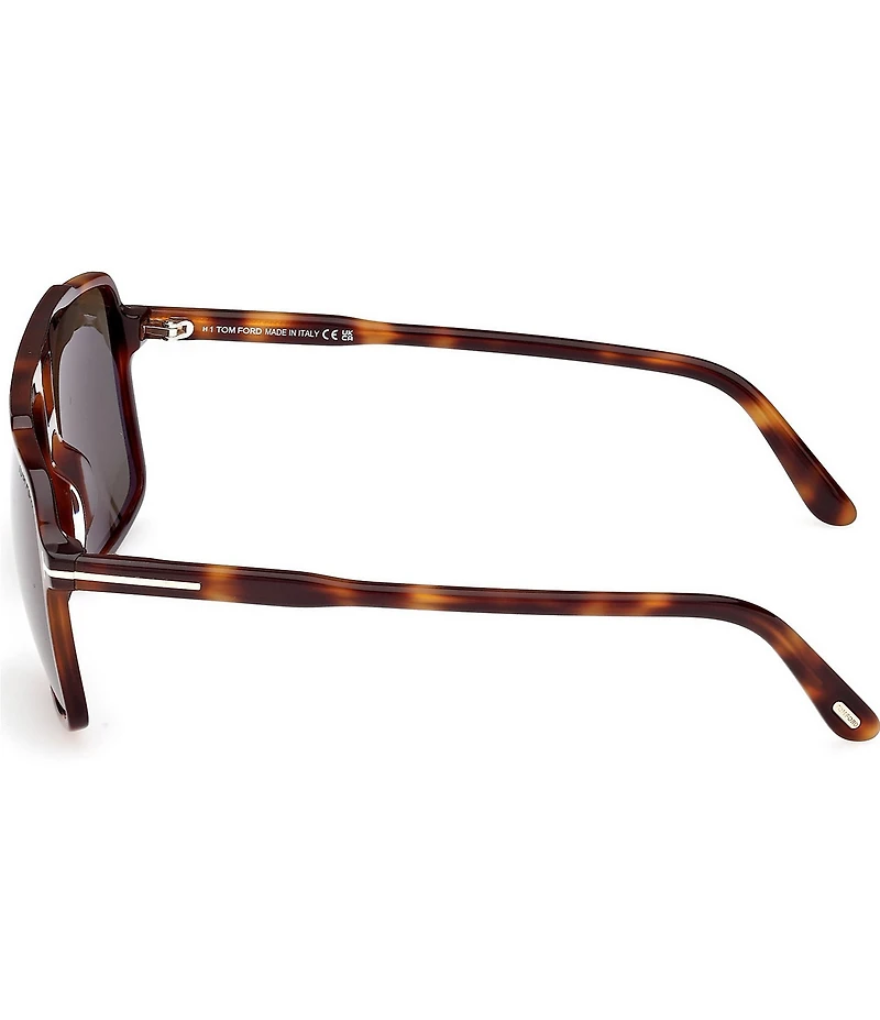 TOM FORD Men's Kemp 59mm Tortoise Framed Navigator Sunglasses