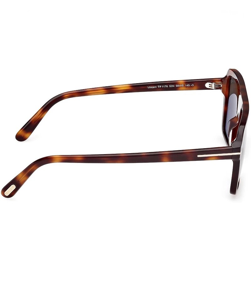 TOM FORD Men's Vincent 56mm Tortoise Frame Aviator Sunglasses