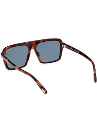 TOM FORD Men's Vincent 56mm Tortoise Frame Aviator Sunglasses